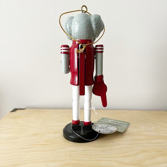 University of Alabama Elephant Football Wooden 6" Nutcracker Christmas Ornament - Picture 2 of 5